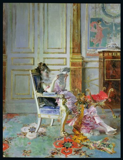 Girl Reading in a Salon, 1876 by Giovanni Boldini